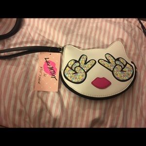 Betsey Johnson “Peace” Kitty Wristlet